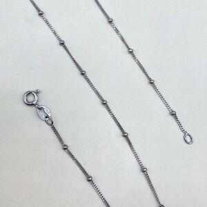 Sterling Silver Gunmetal Satellite Chain Necklace